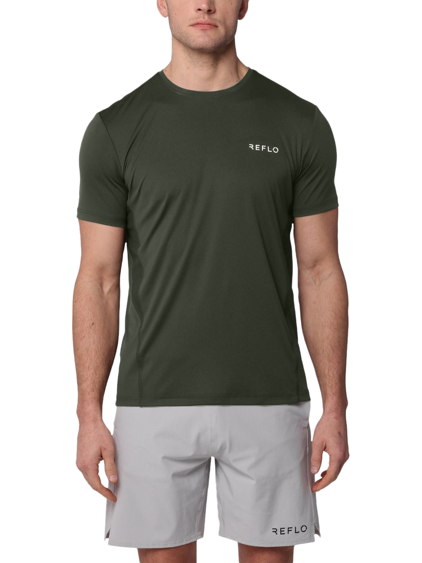 Product image 1 of 6, which shows REFLO Hudson Recycled T-Shirt, Pine Green, S