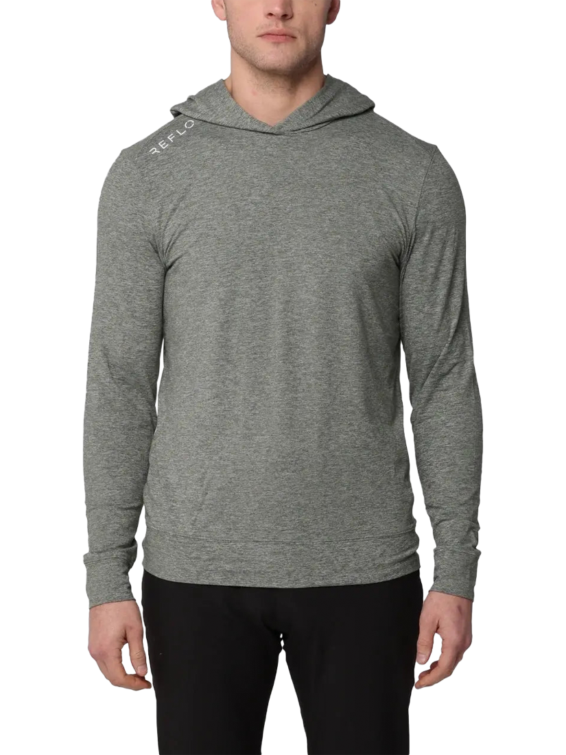 Product image 1 of 6, which shows REFLO Clyde Performance Hoodie, Pine Green Marl, S