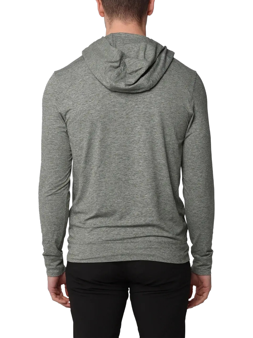 Product image 2 of 6, which shows REFLO Clyde Performance Hoodie, Pine Green Marl, S