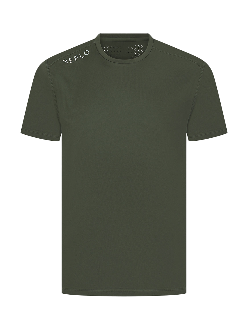 Product image 4 of 6, which shows REFLO Braan Solar Performance Recycled T-Shirt, Pine Green, S