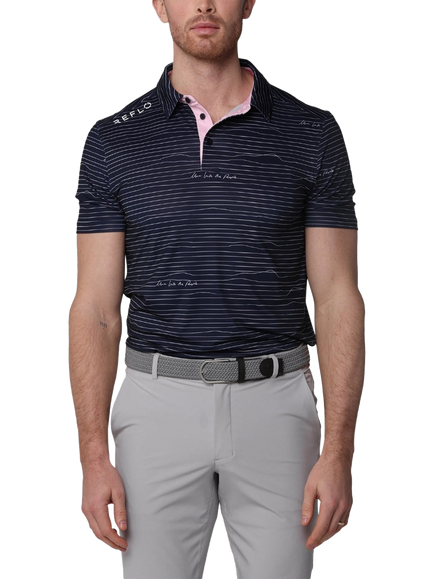 REFLO Tagus Short Sleeve Recycled Polo Shirt, True Navy, True Navy