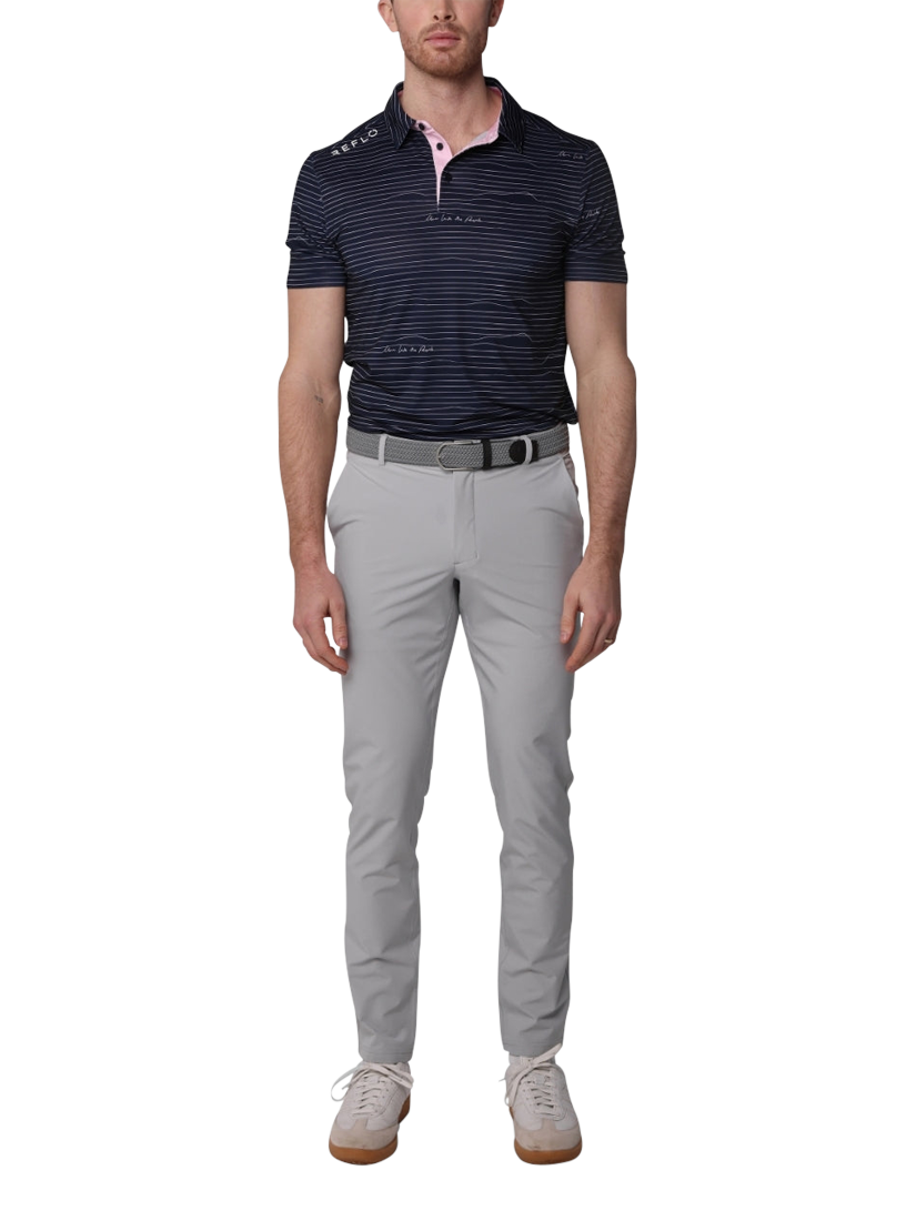 Product image 3 of 6, which shows REFLO Tagus Short Sleeve Recycled Polo Shirt, True Navy, S