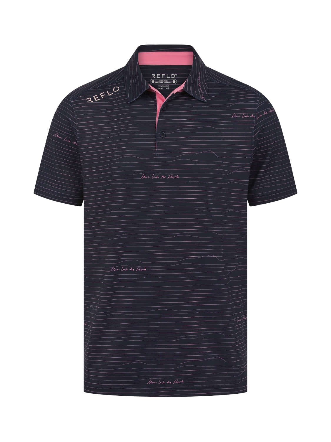 Product image 4 of 6, which shows REFLO Tagus Short Sleeve Recycled Polo Shirt, True Navy, S