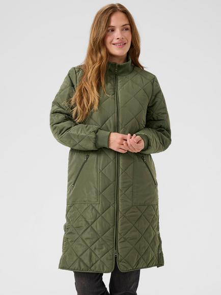 KAFFE KAvilla Quilted Coat, Mid Green