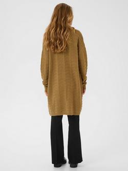 KAFFE KAemria Longline Cardigan - view 2, Mid Brown