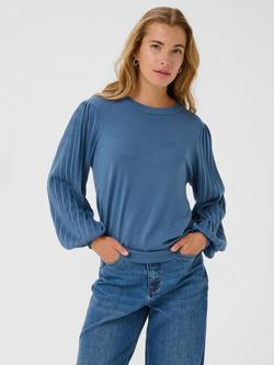 KAFFE  KAlone Long Sleeve Pullover Knit Jumper, Mid Blue
