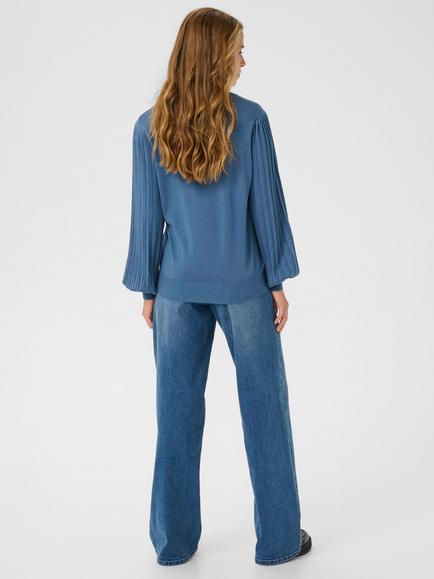 KAFFE  KAlone Long Sleeve Pullover Knit Jumper - view 2, Mid Blue