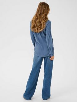 KAFFE Amber V Neck Blouse - view 2, Mid Blue
