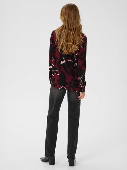 KAFFE KAamber Floral Print Smock Blouse - view 2, Red/Multi