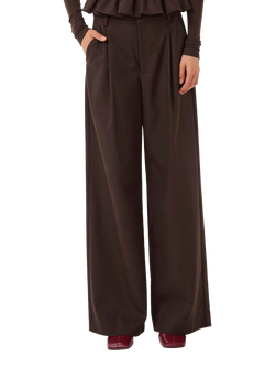 Gestuz GZpaula Wide Leg Trousers, Mid Brown