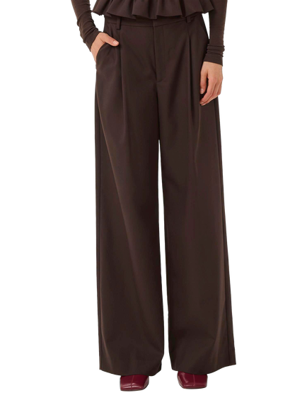 Gestuz GZpaula Wide Leg Trousers, Mid Brown