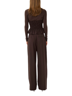 Gestuz GZpaula Wide Leg Trousers - view 2, Mid Brown