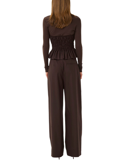 Gestuz GZpaula Wide Leg Trousers - view 2, Mid Brown