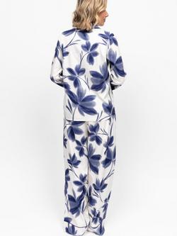 Cyberjammies Floral Button Through Long Pyjama Set, Navy - view 2, Navy