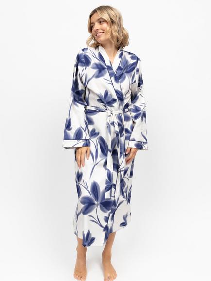 Cyberjammies Floral Dressing Gown, Navy, Navy