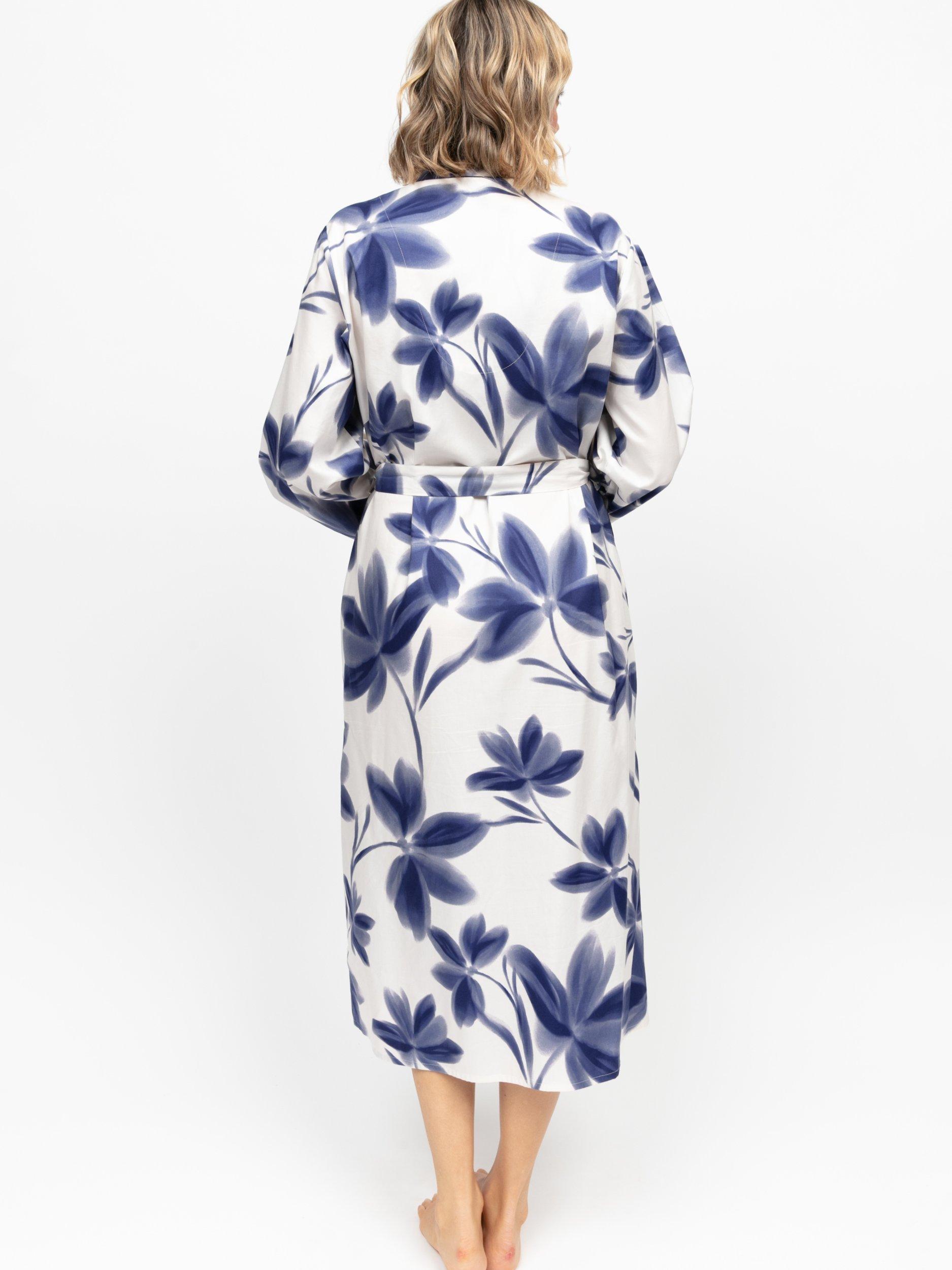 Product image 2 of 4, which shows Cyberjammies Floral Dressing Gown, Navy, 8