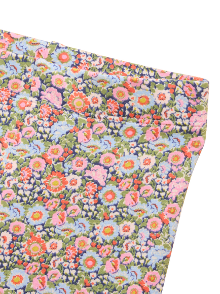 Joules Kids' Deedee Cotton Blend Floral Print Leggings - view 2, Navy