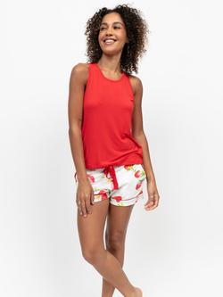 Cyberjammies Pippa Vest Strawberry Shorts Pyjama Set, Red, Red