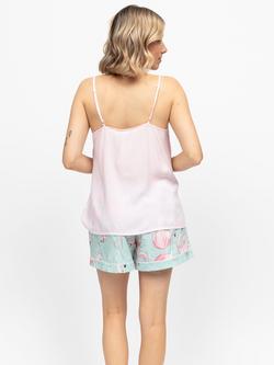 Cyberjammies Francesca Camisole Stripe Short Pyjama Set, Mint - view 2, Mint