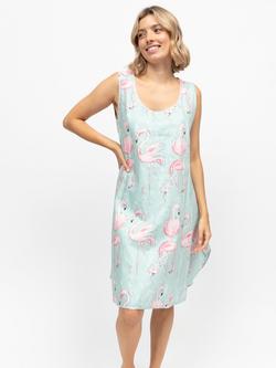 Cyberjammies Francesca Flamingo Swing Nightdress, Mint, Mint