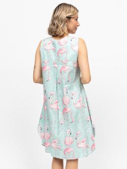 Cyberjammies Francesca Flamingo Swing Nightdress, Mint - view 2, Mint