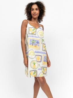 Cyberjammies Cora Postcard Print Chemise, Green, Green