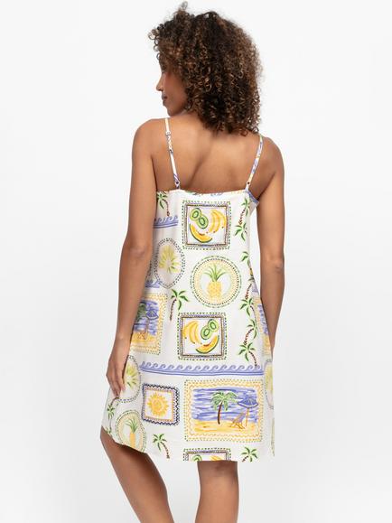 Cyberjammies Cora Postcard Print Chemise, Green - view 2, Green