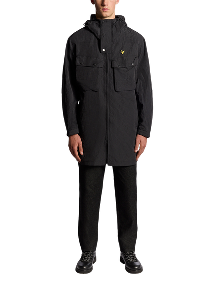 Lyle & Scott Guard Hooded Zip Front Parka - view 2, Black Ice