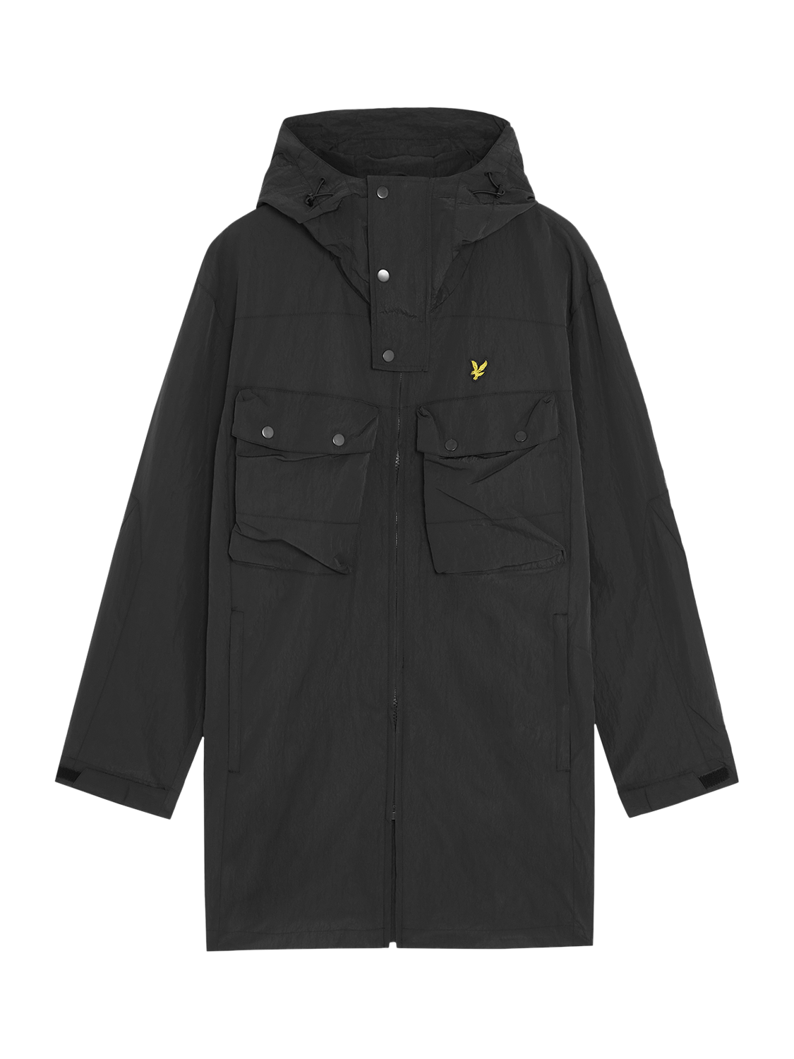 Product image 5 of 7, which shows Lyle & Scott Guard Hooded Zip Front Parka, Black Ice, XS