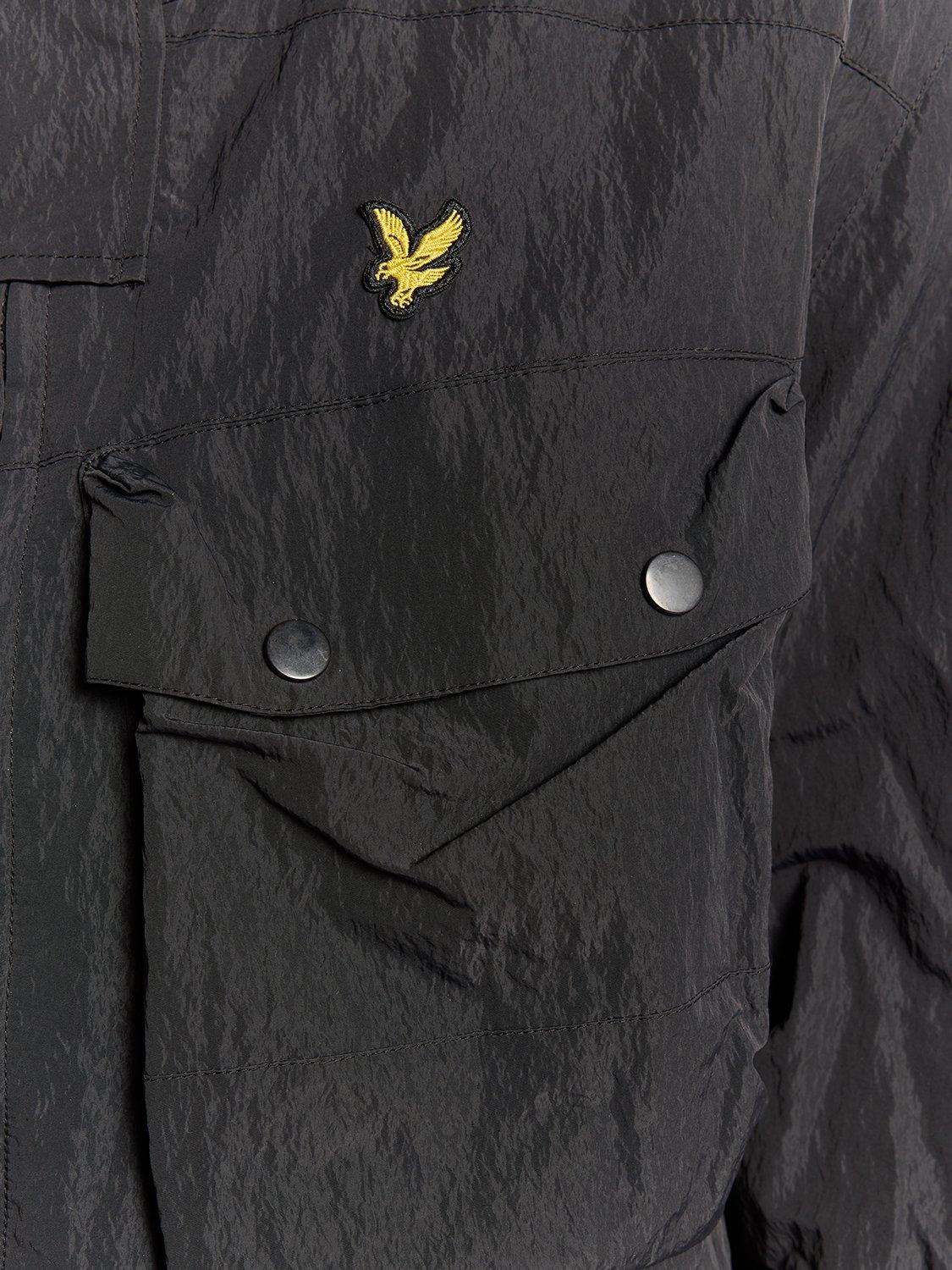Product image 6 of 7, which shows Lyle & Scott Guard Hooded Zip Front Parka, Black Ice, XS