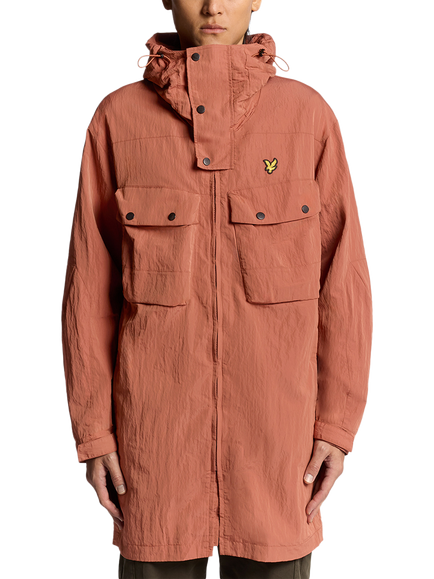 Lyle & Scott Guard Hooded Zip Front Parka, Brick