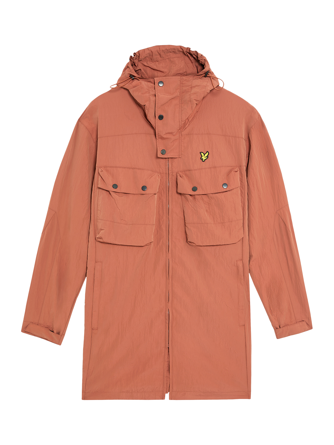 Product image 5 of 7, which shows Lyle & Scott Guard Hooded Zip Front Parka, Brick, XS