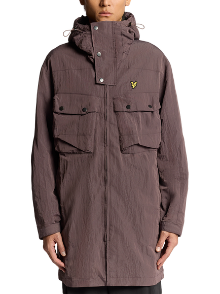 Lyle & Scott Guard Hooded Zip Front Parka, Espresso