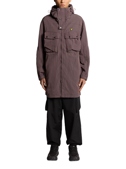 Lyle & Scott Guard Hooded Zip Front Parka - view 2, Espresso