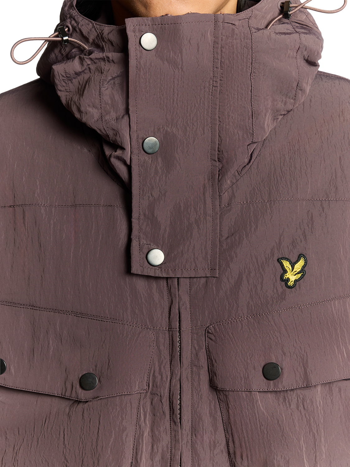 Product image 3 of 7, which shows Lyle & Scott Guard Hooded Zip Front Parka, Espresso, XS