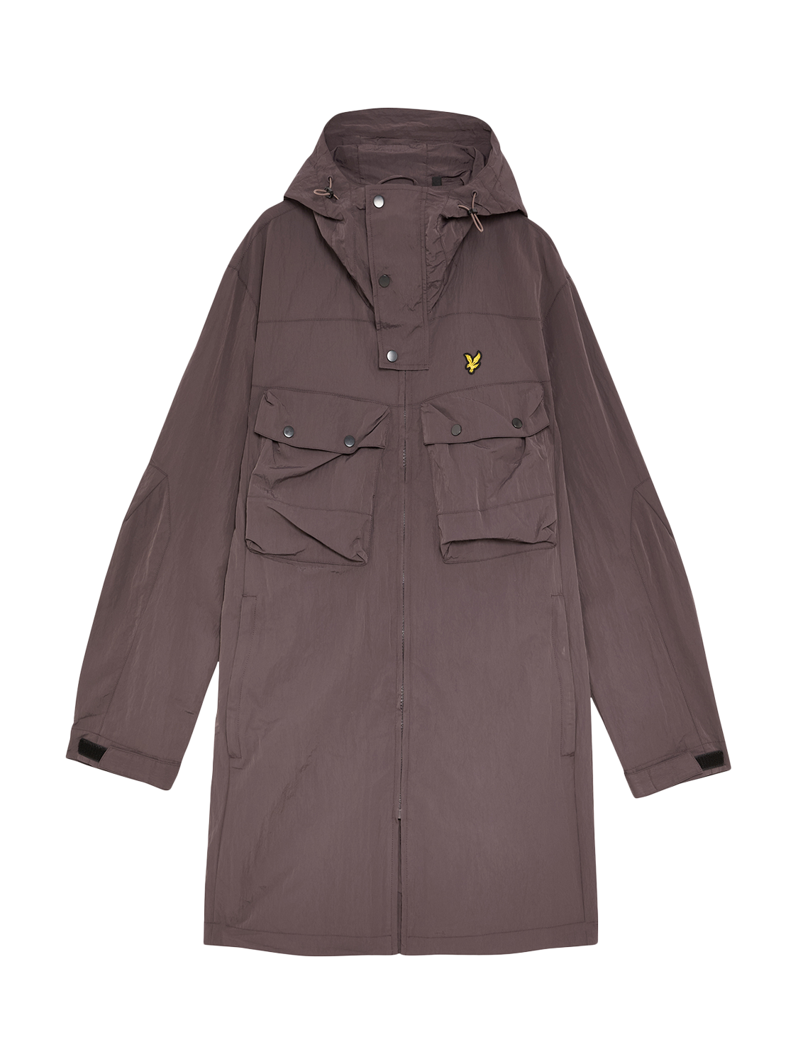 Product image 5 of 7, which shows Lyle & Scott Guard Hooded Zip Front Parka, Espresso, XS