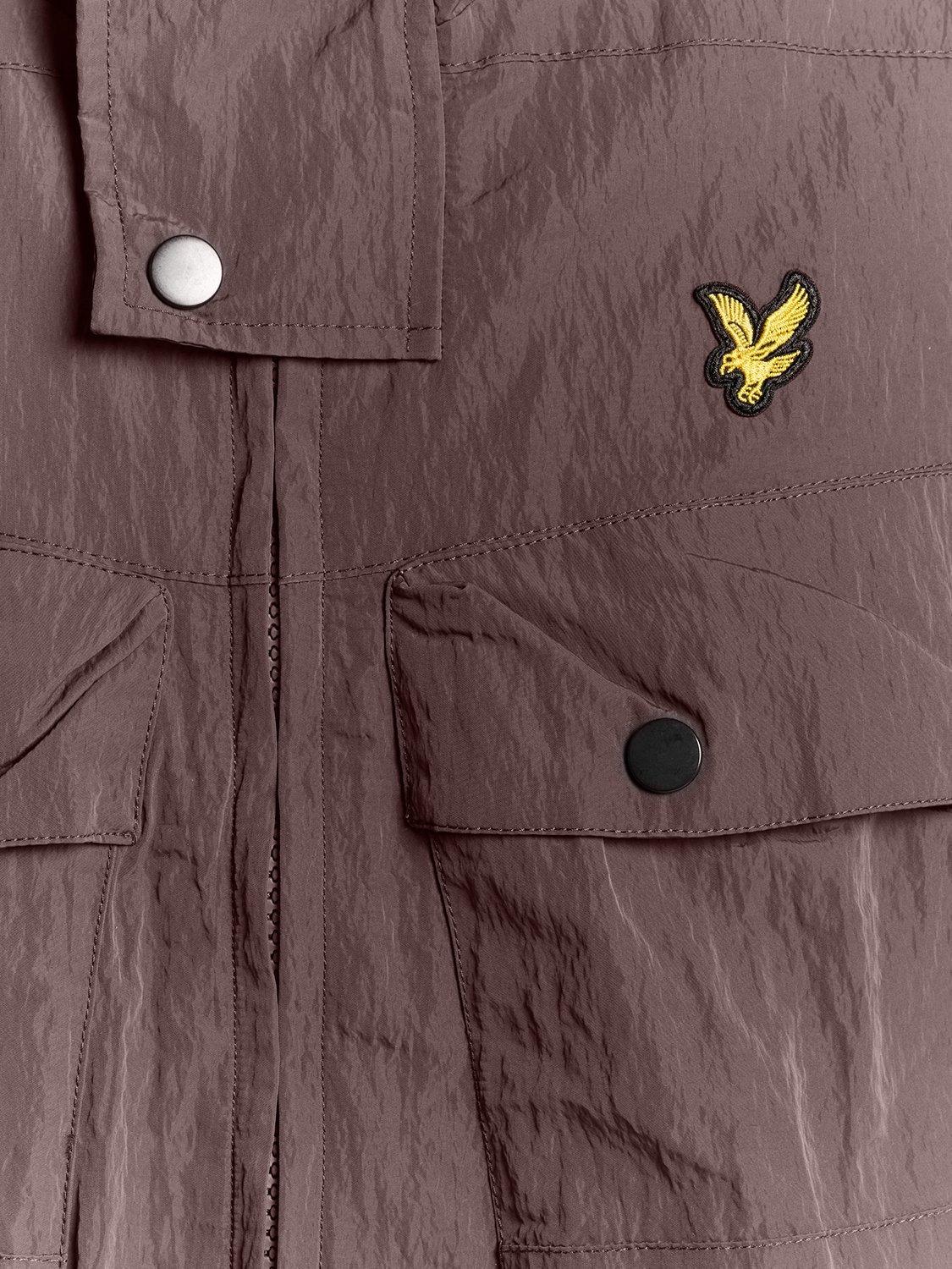 Product image 6 of 7, which shows Lyle & Scott Guard Hooded Zip Front Parka, Espresso, XS
