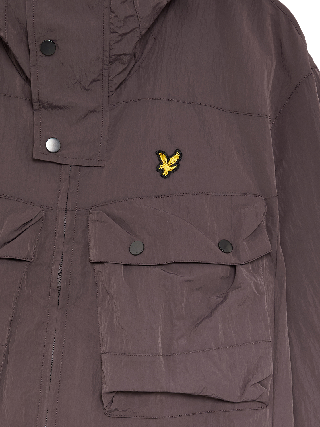 Product image 7 of 7, which shows Lyle & Scott Guard Hooded Zip Front Parka, Espresso, XS