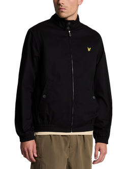 Lyle & Scott Zip Front Cotton Harrington Jacket, Jet Black
