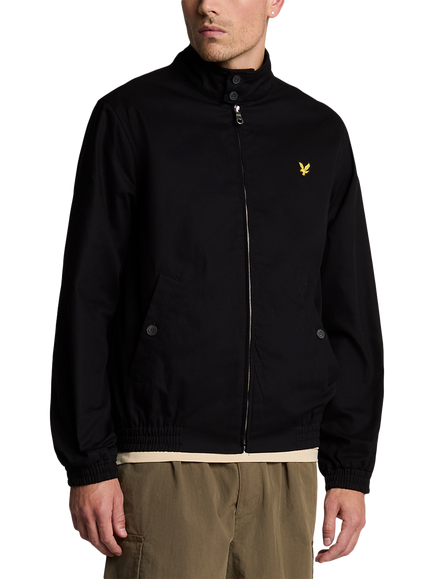 Lyle & Scott Zip Front Cotton Harrington Jacket, Jet Black
