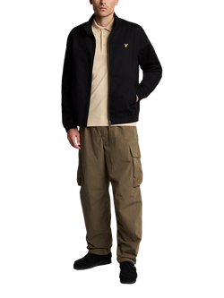 Lyle & Scott Zip Front Cotton Harrington Jacket - view 2, Jet Black