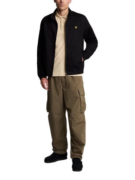 Lyle & Scott Zip Front Cotton Harrington Jacket - view 2, Jet Black