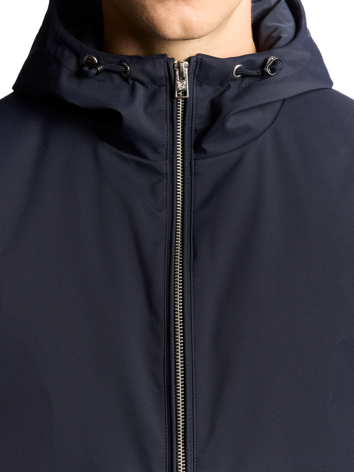 Product image 3 of 7, which shows Lyle & Scott Hooded Zip Front Shell Jacket, Dark Navy, XXL