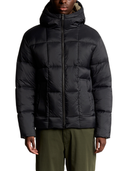 Lyle & Scott Square Wadded Puffer Jacket, Black, Black