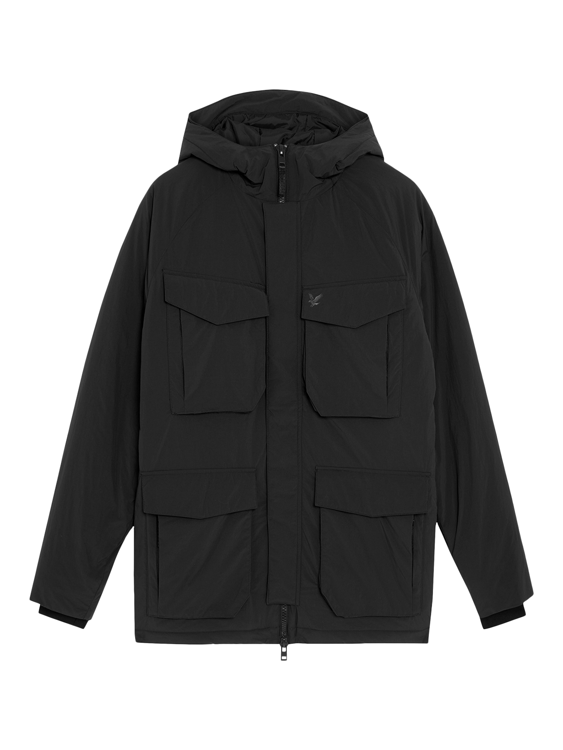 Product image 5 of 7, which shows Lyle & Scott Technical Wadded Parka, Black Ice, XS