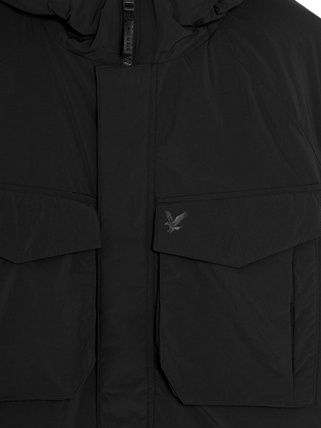 Product image 7 of 7, which shows Lyle & Scott Technical Wadded Parka, Black Ice, XS