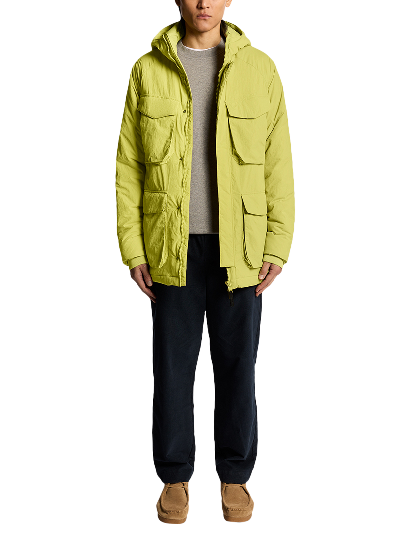 Product image 2 of 7, which shows Lyle & Scott Technical Wadded Parka, Pale Willow, XS