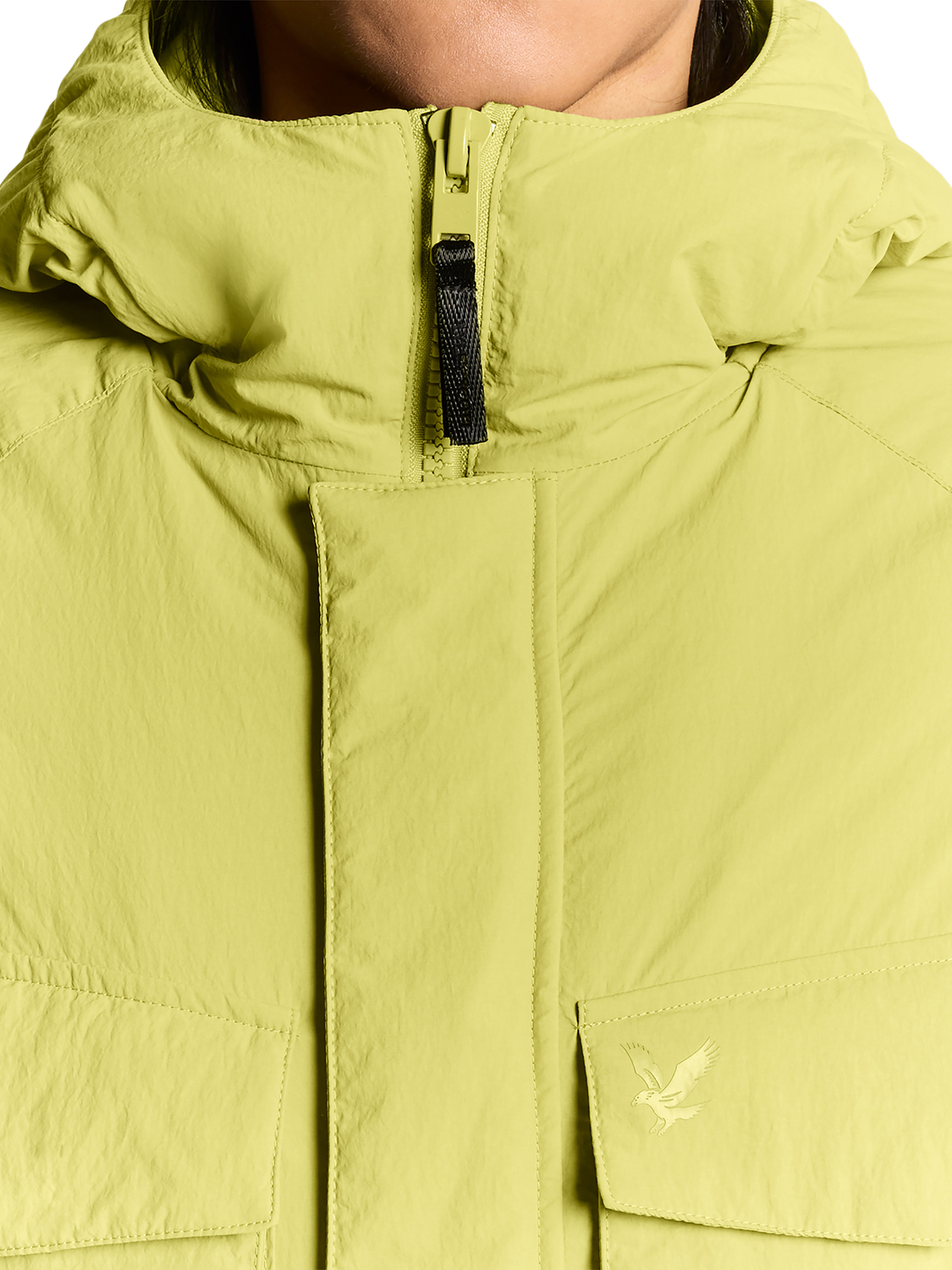 Product image 3 of 7, which shows Lyle & Scott Technical Wadded Parka, Pale Willow, XS