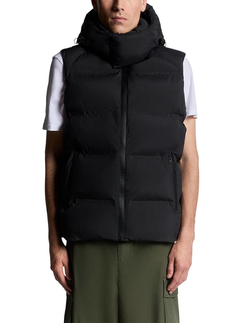 Product image 1 of 6, which shows Lyle & Scott Hooded Zip Front Gilet, Jet Black, XXL