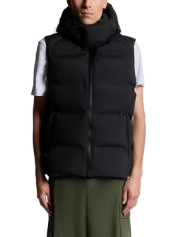 Lyle & Scott Hooded Zip Front Gilet, Jet Black